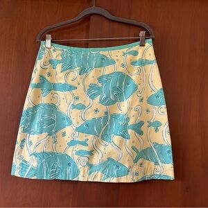 Aqua Fish Print Skirt